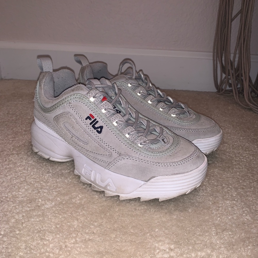 Grey SUEDE Fila disrupters